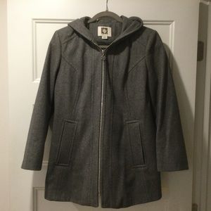 Hooded Wool Coat by Anne Klein